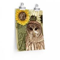 Barred Owl Collage, with original art by Wendy Hogue Berry, Premium Matte vertical posters