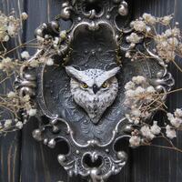 Horned Owl Necklace, Eagle Owl Jewelry, Owl Pendant