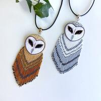 Barn Owl necklace in Native American style