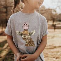 Cute  funny Giraffe and Owl Kids Shirt