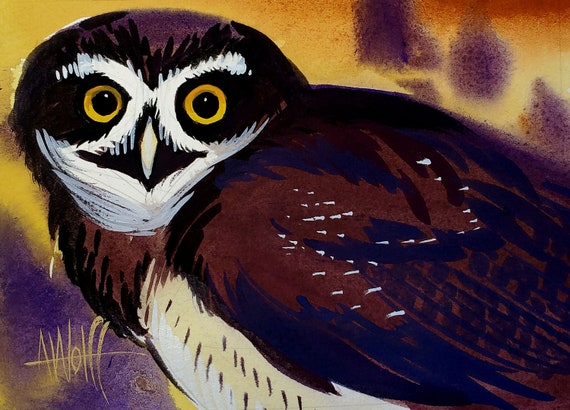 Spectacled Owl is part of my 2022 A Year of Birds Challenge.  One-of-a-kind. I will donate 20% of the price to wildlife conservation