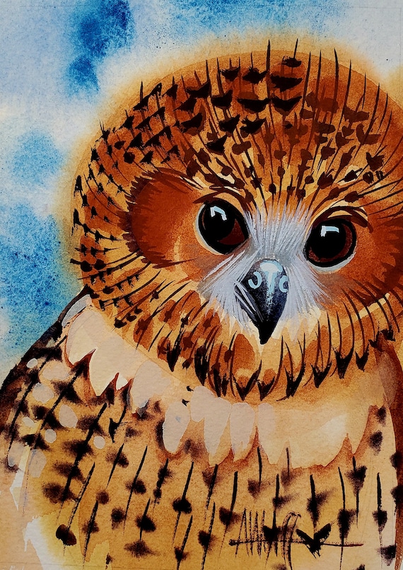 Pels Fishing Owl is part of my 2022 A Year of Birds Challenge. One-of-a-kind. I will donate 20% of the price to wildlife conservation