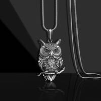 Owl Necklace with Engraved Viking Knot