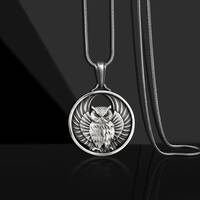 Athena Owl Necklace in Sterling Silver