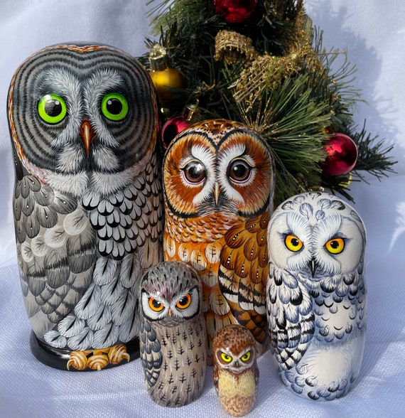 Owl Matryoshka Nesting Dolls set