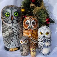 Owl Matryoshka Nesting Dolls set