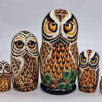 Owl Nesting doll matryoshka Wooden Russian doll