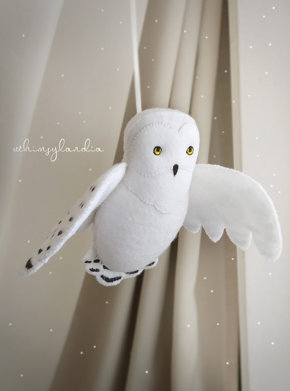 Flying Snowy Owl Felt Ornament