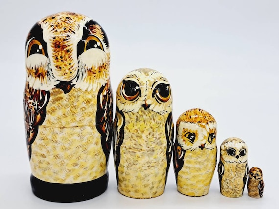 Nesting dolls Owl matryoshka Stacking Russian doll