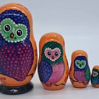 Nesting dolls Owl matryoshka Stacking Russian dolls