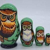 Nesting dolls Owl matryoshka Stacking Russian dolls