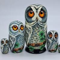 Nesting dolls Owls Matryoshka Hand made  Russian dolls