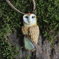Barn Owl pendant Bird jewelry Necklace