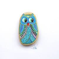 Owl Stone - Hand Painted - I Sassi dell'Adriatico (Adriatic Sea Stone)