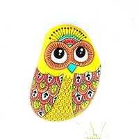 Owl Stone - One of a Kind, Hand Painted - I Sassi dell'Adriatico (Adriatic Sea Stone)