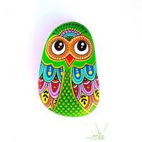 Owl Stone - One of a Kind, Hand Painted - I Sassi dell'Adriatico (Adriatic Sea Stone)