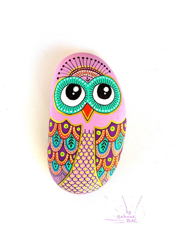 Owl Stone - One of a Kind, Hand Painted - I Sassi dell'Adriatico (Adriatic Sea Stone)