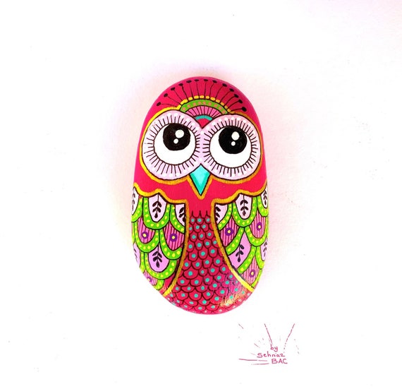 Owl Stone - One of a Kind, Hand Painted - I Sassi dell'Adriatico (Adriatic Sea Stone)