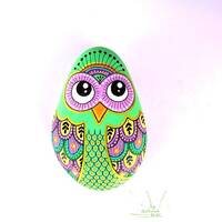Owl Stone - One of a Kind, Hand Painted - I Sassi dell'Adriatico (Adriatic Sea Stone)