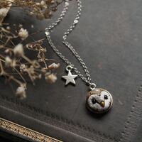 Barn Owl Moonstone Necklace, Owl Charm, Owl Spirit Jewelry