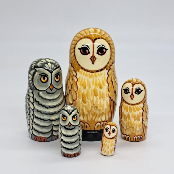 Owl nesting dolls Bird matryoshka