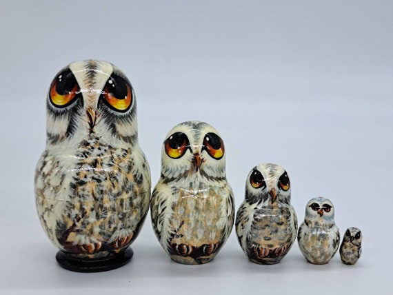 Polar owl nesting dolls Bird matryoshka