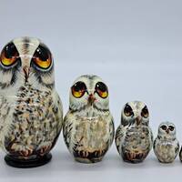 Polar owl nesting dolls Bird matryoshka