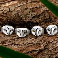 Owl Rings with Sapphire Eyes