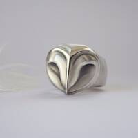 Barn owl silver ring