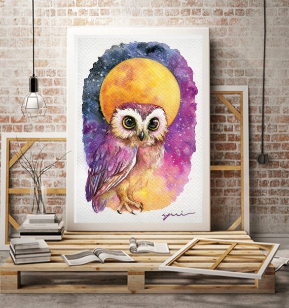 Printable owl art, instant download png