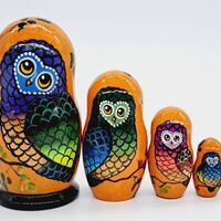 Owl Nesting dolls matryoshka 5 in 1