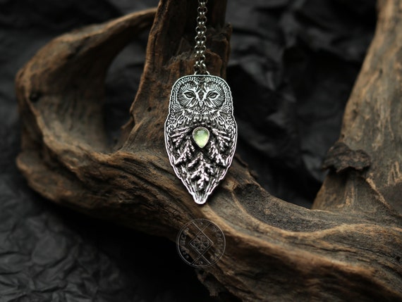 Silver Tawny Owl Pendant, Necklace