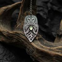 Silver Tawny Owl Pendant, Necklace