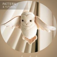 Flying Barn Owl Felt Ornament PDF pattern