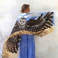 Blue Sky Owl Wings Scarf / Wrap / Shawl
