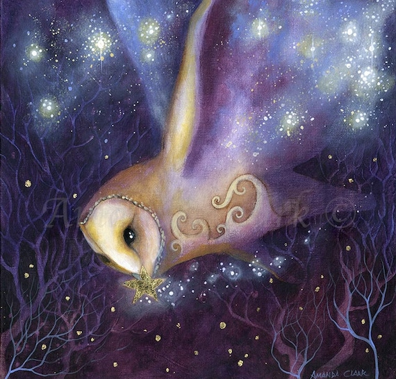 Limited edition giclee Owl print - Cosmic
