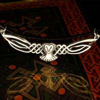 Sterling Silver Owl Necklace, Celtic Owl Pendant