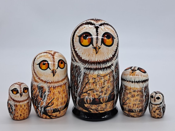 Owls family nesting dolls Matryoshka