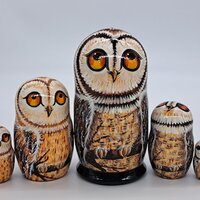 Owls family nesting dolls Matryoshka