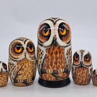 Owl family nesting dolls Matryoshka Handmade