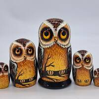 Owl Friends nesting dolls Matryoshka Handmade