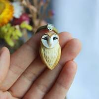 Mini owl pendant Tiny necklace