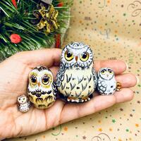 Mini Owls Nesting Dolls, Matryoshka set