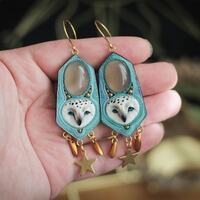 Beaded owl earrings Snowy owl earrings Owl jewelry Bird earrings Owl gift Woodland earrings ...