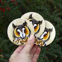 Long eared owl vinyl sticker, owl face sticker