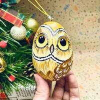 Owl Jewellery Box, Hand Painted Wooden Egg with Owls design