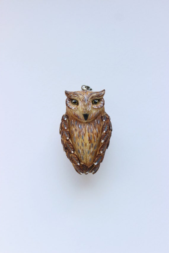 Owl pendant Jewelry / bird Necklace