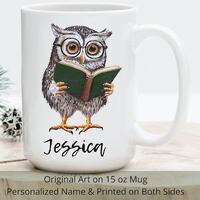 Personalized Owl Mug, Owl Gift, Owl Lover Gift, Owl Coffee Mug, Custom Name Mug, Custom Owl ...