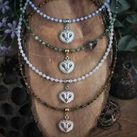 Owl choker Barn owl necklace Beaded choker Boho choker Witch necklace Forest jewelry Cottage...