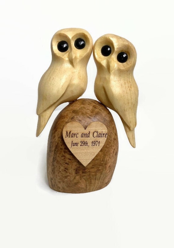 Personalized Valentine's Day gifts, Anniversary, Owl gifts for wife, couple gifts, wood carving
